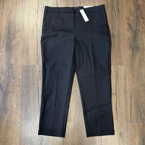 🆕 Chico’s Vented Straight Leg Cotton Pants In Black SZ 2/12 - Picture 3 of 7